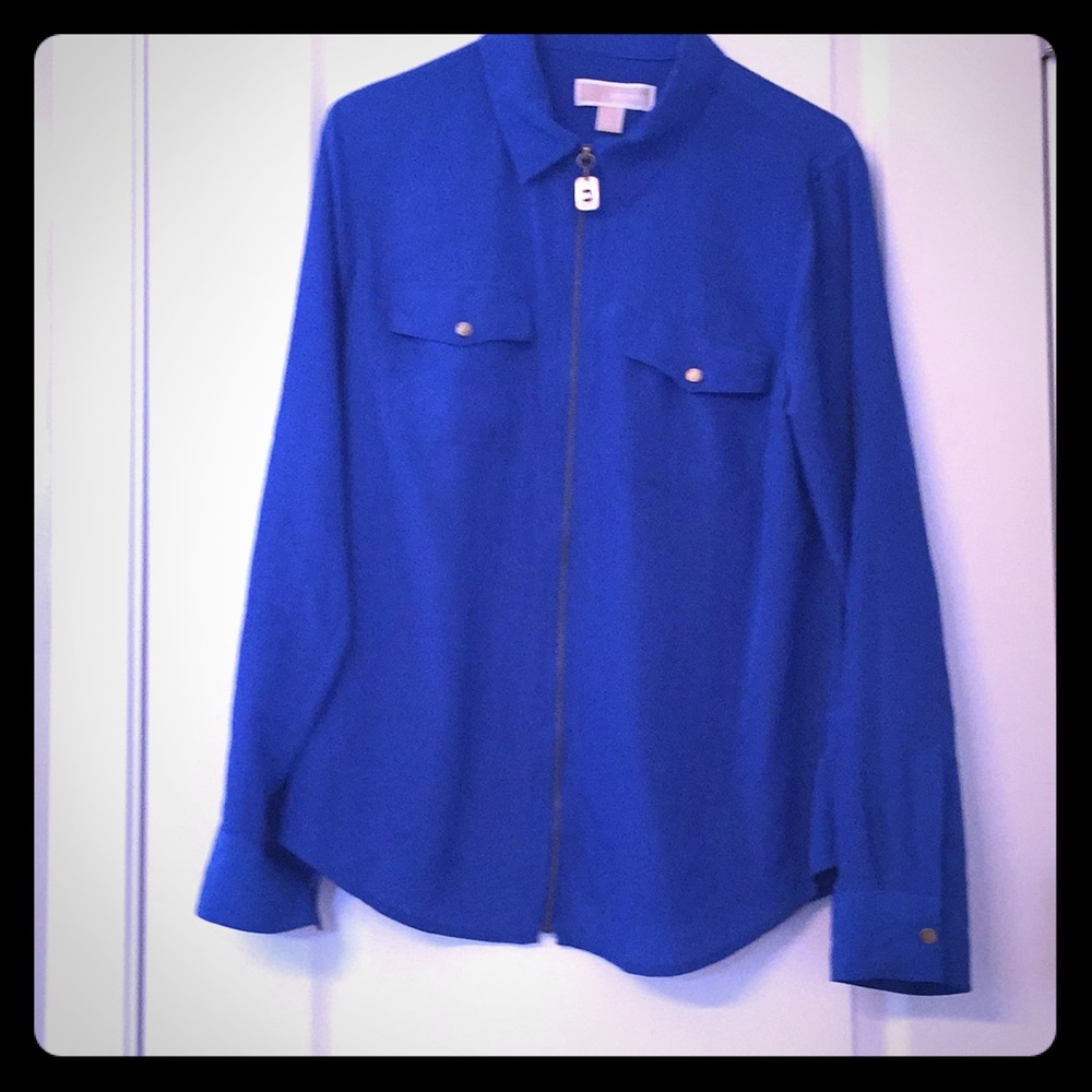 Michael Kors sheer camp shirt